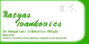 matyas ivankovics business card