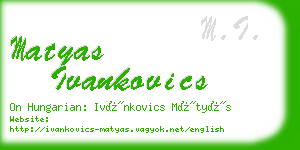 matyas ivankovics business card